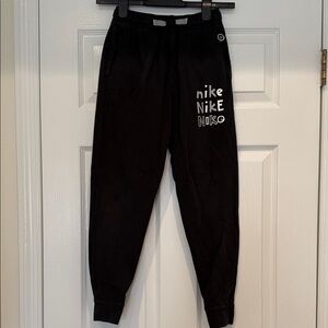 Nike Kids Black Sweatpants with White Logo